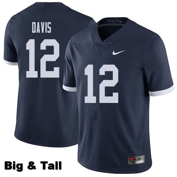 NCAA Nike Men's Penn State Nittany Lions Desi Davis #12 College Football Authentic Throwback Big & Tall Navy Stitched Jersey QNM8598VI